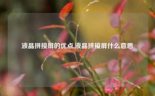 液晶拼接屏的优点,液晶拼接屏什么意思