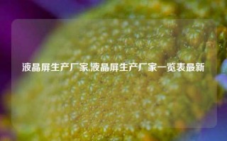 液晶屏生产厂家,液晶屏生产厂家一览表最新