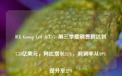 ICL Group Ltd (ICL)：第三季度销售额达到7.53亿美元，同比增长11%，利润率从19%提升至22%