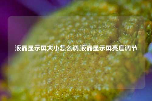 液晶显示屏大小怎么调,液晶显示屏亮度调节-第1张图片-缙云县凯一电子科技有限公司