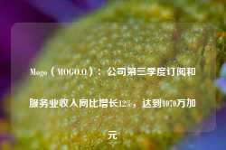 Mogo（MOGO.O）：公司第三季度订阅和服务业收入同比增长12%，达到1070万加元-第1张图片-缙云县凯一电子科技有限公司