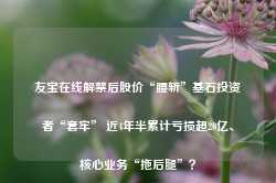 友宝在线解禁后股价“腰斩”基石投资者“套牢” 近4年半累计亏损超20亿、核心业务“拖后腿”？-第1张图片-缙云县凯一电子科技有限公司