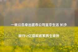 一纸公告牵出退市公司宜华生活 长沙银行5.9亿借款追索再生波折-第1张图片-缙云县凯一电子科技有限公司