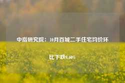 中指研究院：10月百城二手住宅均价环比下跌0.60%-第1张图片-缙云县凯一电子科技有限公司