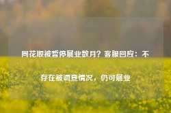 同花顺被暂停展业数月？客服回应：不存在被调查情况，仍可展业-第1张图片-缙云县凯一电子科技有限公司